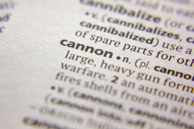 Kelime veya cümle bir sözlük Cannon.