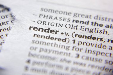 Sözlükte sözcük veya tümcecik render.