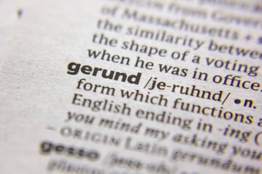 Kelime veya ifade gerund bir sözlük.