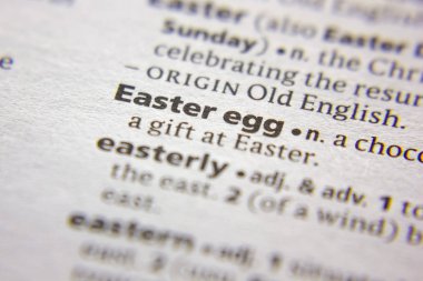 Sözlükte sözcük veya ifade Paskalya yumurtası.