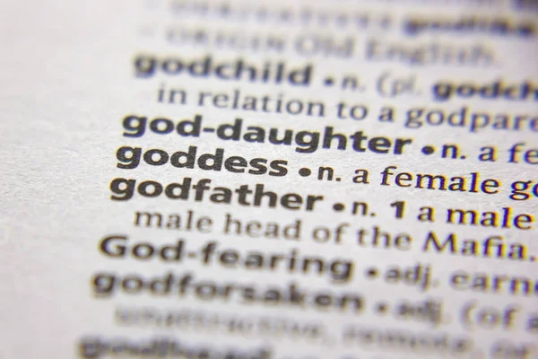 Word or phrase Goddess in a dictionary. — Stock Photo, Image