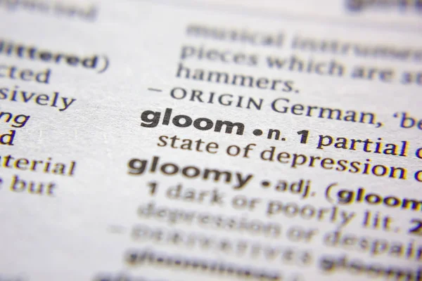 Palabra o frase Gloom en un diccionario . — Foto de Stock