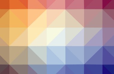 Soyut mavi, turuncu, mor yatay düşük Poli arka plan resmi. Güzel çokgen tasarım deseni. 