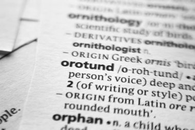 Kelime veya cümle Orotund bir sözlük.