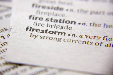 Sözlükte Word veya ifade Firestorm.