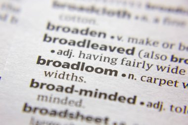 Sözlükteki sözcük veya tümcecik Broadloom.