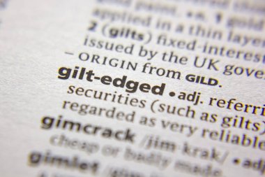 Kelime veya cümle Gilt-bir sözlük kenarlı.