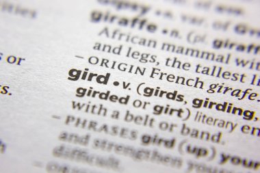 Sözlükteki sözcük veya tümcecik Gird.