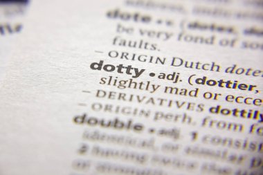 Kelime veya cümle Dotty bir sözlük.