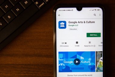 İvanovsk, Rusya-07 Temmuz 2019: akıllı telefon veya tablet ekranında Google Arts and Culture uygulaması.