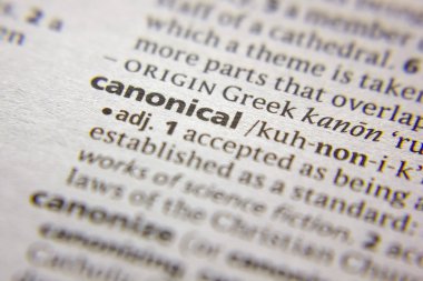 Sözlükte Sözcük veya tümcecik Kanonik.