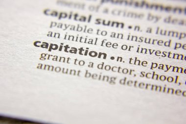 Sözlükte Sözcük veya tümcecik Capitation.