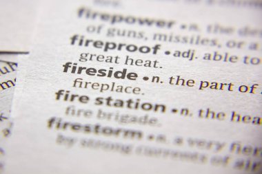 Sözlükte Word veya ifade Fireside.