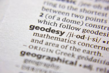 Kelime veya cümle Jeodezi bir sözlük.