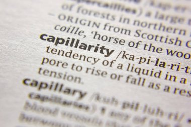 Sözlük içinde kelime veya cümle Kapillarity.