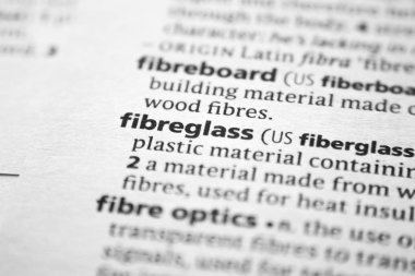 Sözlük içinde kelime veya cümle Fibreglass.
