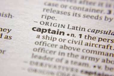 Kelime veya cümle Kaptan bir sözlük.