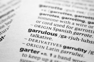 Kelime veya cümle bir sözlükte Garrulous.