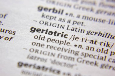 Bir sözlükte Word veya tümcecik Geriatri.