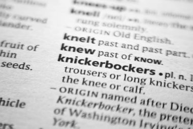 Sözlükte kelime veya ifade Knickerbockers.