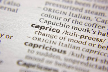 Sözlükte Caprice sözcüğü veya tümceciği.