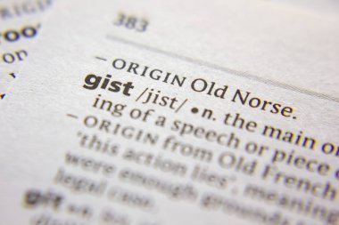 Sözlükteki Sözcük veya ifade Gist.
