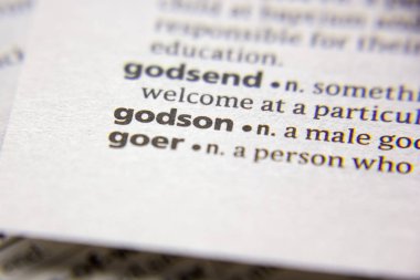 Sözlükte Godson sözcüğü veya tümceciği.