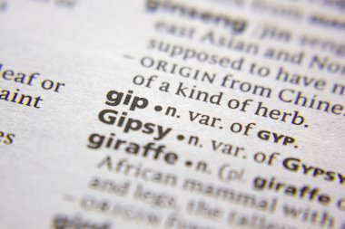 Sözlükte Gip sözcüğü veya tümceciği.