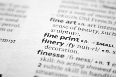 Sözlükte yazılı sözcük veya tümcecik İnce yazdırma.