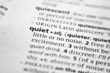 Sözlükte Sözcük veya Tümcecik Sessiz.