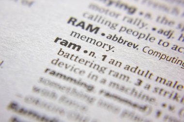 Sözlükteki sözcük veya tümcecik ram.