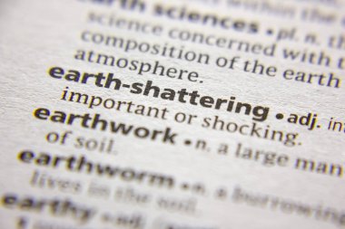Sözlükte Dünya'yı sarsan sözcük veya tümcecik.