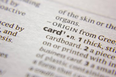 Sözlükteki sözcük veya tümcecik Kartı.