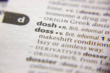 Sözlükteki Sözcük veya tümcecik Doss.