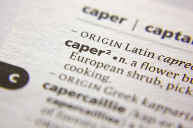 Sözlükteki sözcük veya tümcecik Caper.