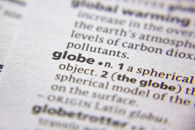 Kelime veya cümle Globe bir sözlük.