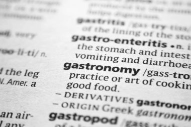 Sözlükte gastronomi sözcüğü veya tümceciği.