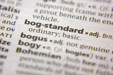 Kelime veya cümle Bog-standart bir sözlük.