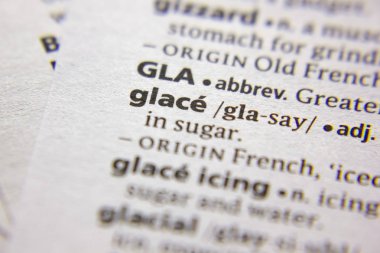 Sözlükte Glace sözcüğü veya tümceciği.