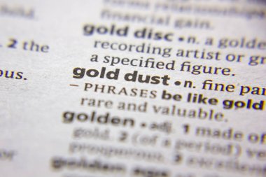 Sözlükteki sözcük veya tümcecik Altın tozu.