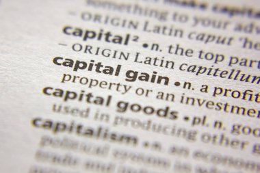 Sözlükteki sözcük veya tümcecik Sermaye kazancı.