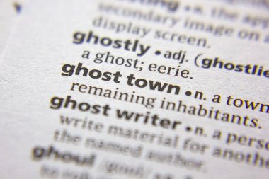 Sözlükte Sözcük veya tümcecik Ghost town.
