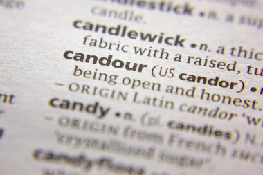 Sözlükte Kelime veya ifade Candour.