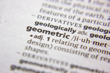 Sözlükte Geometrik sözcük veya tümcecik.