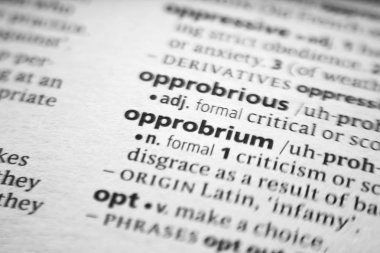 Sözlükte Kelime veya ifade Opprobrium.
