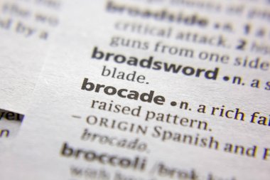 Sözlükte Brocade sözcüğü veya tümceciği.