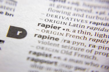 Sözlükte Rapier sözcüğü veya tümceciği.