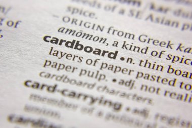 Sözlükteki sözcük veya tümcecik Karton.