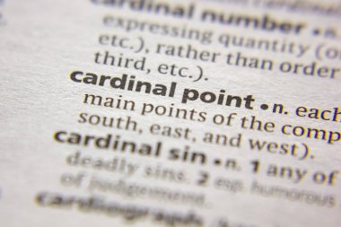 Sözlükteki sözcük veya tümcecik Kardinal noktası.