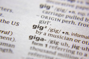Sözlükteki sözcük veya tümcecik Gig.